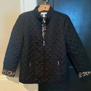 Charter Club Animal Print Jacket with Chain Accent